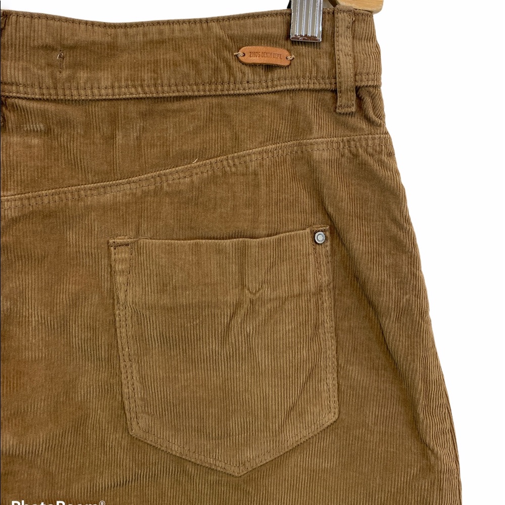 Nwt Zara Corduroy Button Up Skirt Brown Large - image 4
